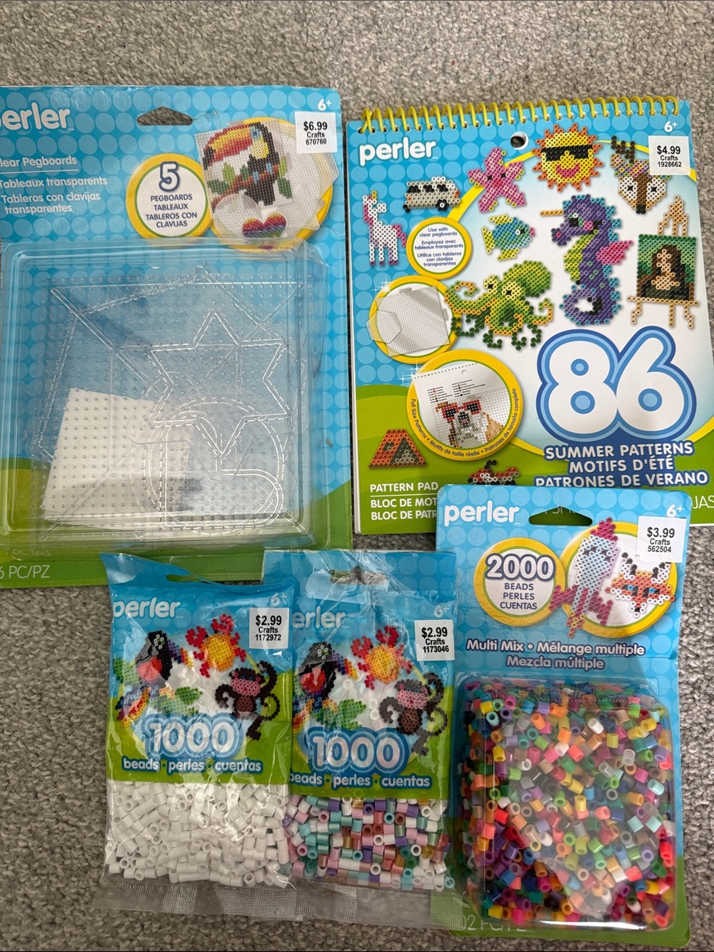 Perler Bead Craft Kit with Pattern Pad, 4000 beads and Peg Boards